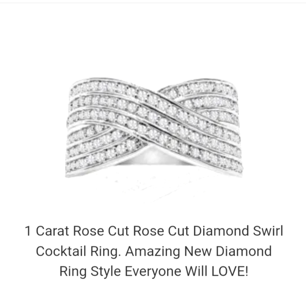 1 carat Rose cut diamond cocktail ring 💍